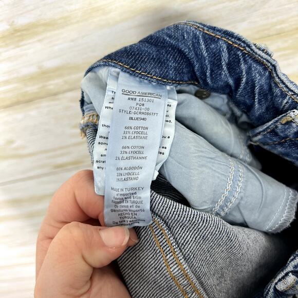 Good American NWT Good Classic Raw Hem High Rise Jeans - Picture 10 of 10